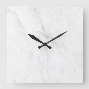 Horloge Carrée Marbre Blanc