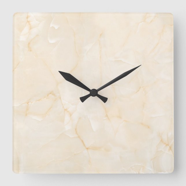 Horloge Carrée Marbre de tuiles rocheuses (Recto)