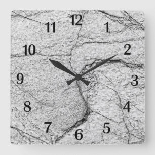 Horloge Carrée Marbre gris Béton applaudi