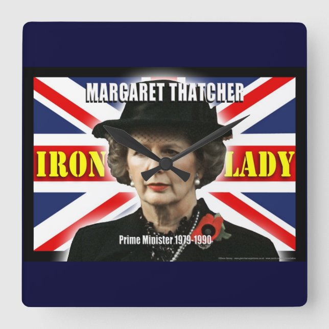 Horloge Carrée Margaret Thatcher Premier ministre (Recto)