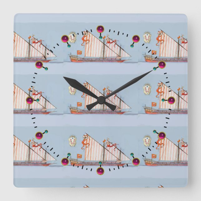 Horloge Carrée Marine Toscane Médicis (Recto)