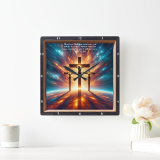 Horloge Carrée Mark 11:24 Confort : Bénédiction personnelle perso