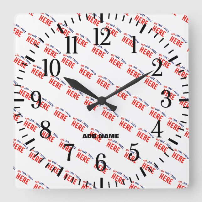 HORLOGE CARRÉE MARQUE BLANCHE MODERNE ET PERSONNALISABLE VÉRIFIÉE (Recto)