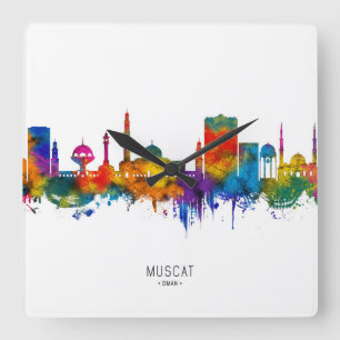 Horloge Carrée Mascat Oman Skyline
