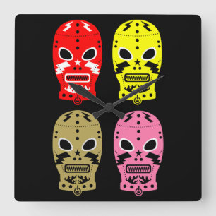 Horloge Carrée Masques du concours de lutte
