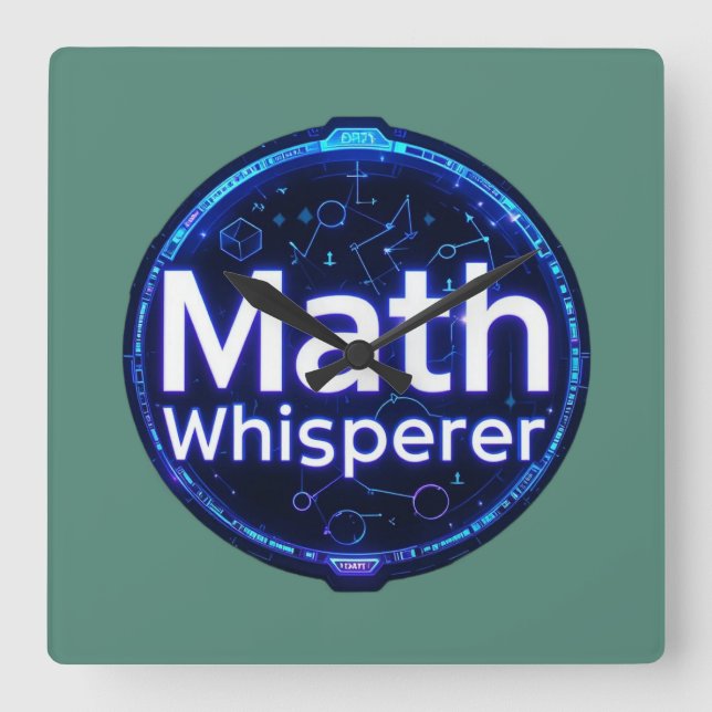 Horloge Carrée Math Teacher Math Whisperer (Recto)