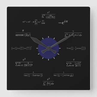 Horloge Carrée Maths (noir)
