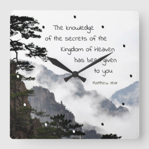 Horloge Carrée Matthew 13:11 Secrets of the Kingdom of Heaven