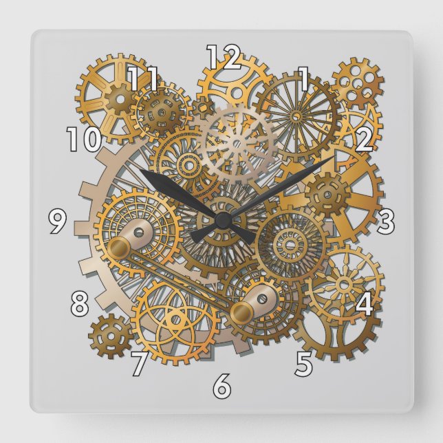 Horloge Carrée Mécanisme cool de maintien du temps massif (Recto)