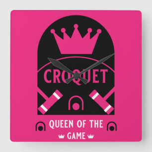 Horloge Carrée meilleur joueur de croquet drôle