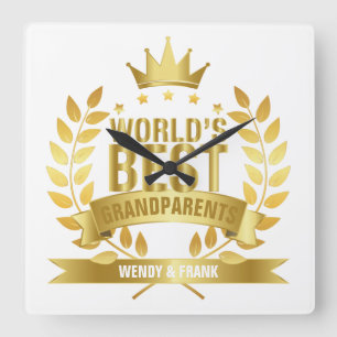 Horloge Carrée Meilleurs grands-parents du monde
