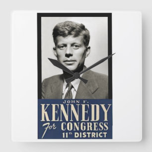 Horloge Carrée Membre du Congrès John F. Kennedy circa 1946