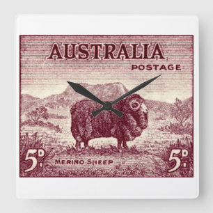 Horloge Carrée Merino Sheep australien 1934