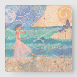 Horloge Carrée Mermaid Dreams Wall Clock