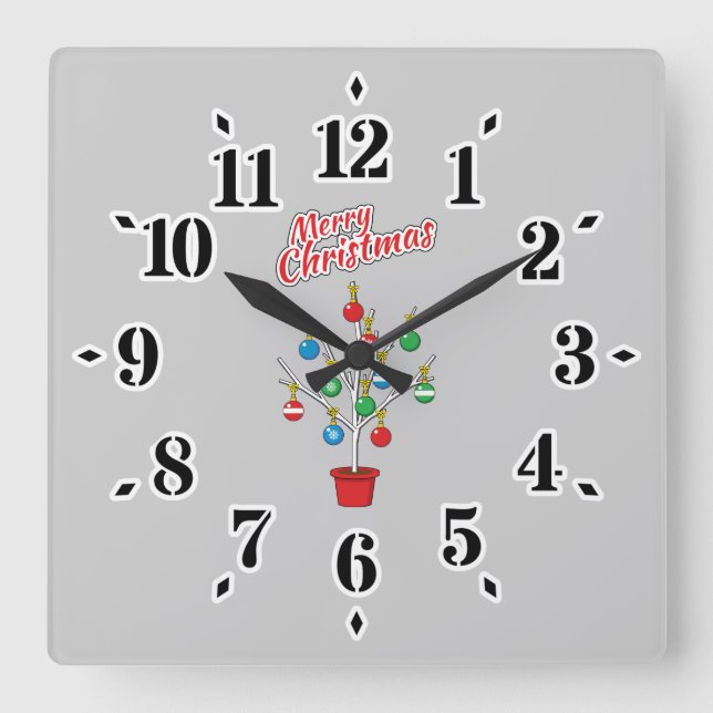Horloge Carrée Merry Christmas (Recto)