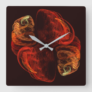 Horloge Carrée Métamorphose Carré d'art Abstrait