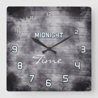 Horloge Carrée Midnight Time Gothic Moonlight Wall Clock