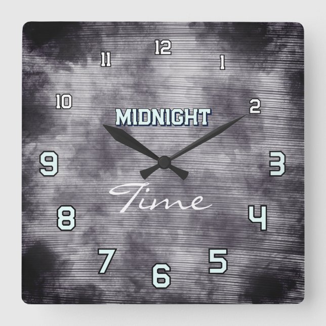 Horloge Carrée Midnight Time Gothic Moonlight Wall Clock (Recto)