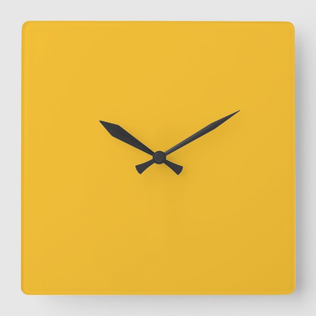 Horloge Carrée Miel moutarde Jaune Solid Trend Arrière - plan cou (Recto)