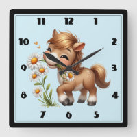 Mignonne Pony Mange Manger Des Marguerites