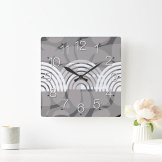 Horloge Carrée Minimalist Mixed Boho Arches