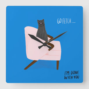 Horloge Carrée Mod Cats - Allez chercher