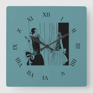 Horloge Carrée Mode vintage des années 1920 d'aileron de dame