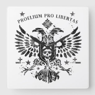 Horloge Carrée Modern Double Head Eagle