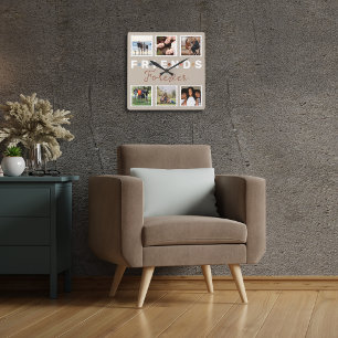 Horloge Carrée Moderne Beige Friends Forever timbre style P