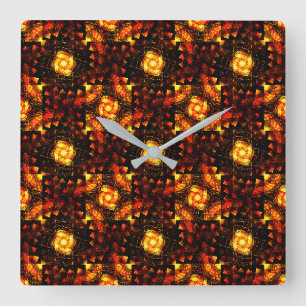 Horloge Carrée Moderne Bohème Élégant Motif Artistique Abstrait D