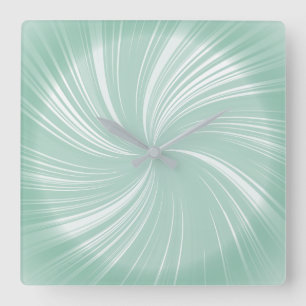 Horloge Carrée Moderne et élégant Turquoise Radiant Motif Twirl