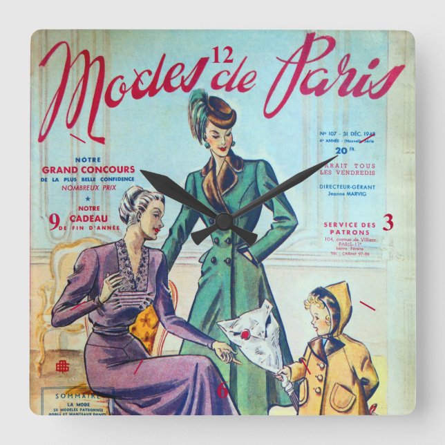 Horloge Carrée Modes De Paris. 2. (Recto)