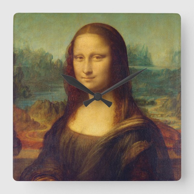 Horloge Carrée Mona Lisa - Léonard de Vinci (Recto)