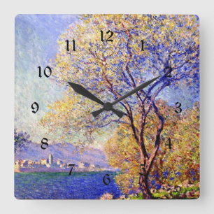 Horloge Carrée Monet - Antibes Vue depuis les jardins de Salis,