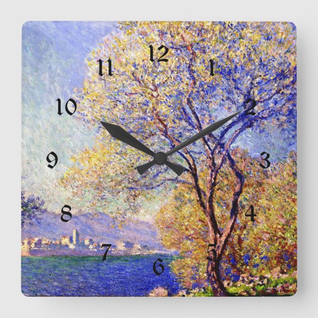Horloge Carrée Monet - Antibes Vue depuis les jardins de Salis, (Recto)