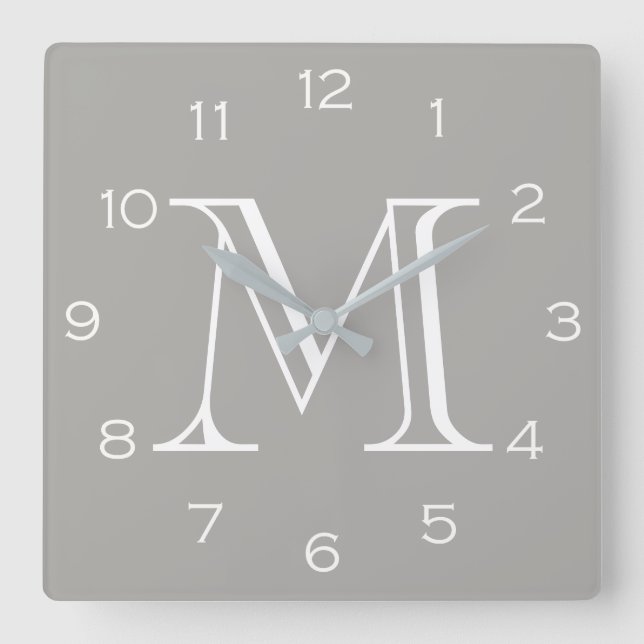 Horloge Carrée Monogram White Numbers (Recto)