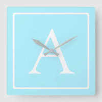 Monogramme bleu ciel simple