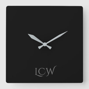 Horloge Carrée Monogramme noir