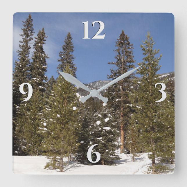 Horloge Carrée Montana Mountain Trails in Winter Landcape Photo (Recto)