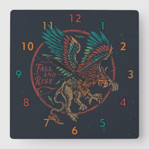 Horloge Carrée Montée et chute du griffon mythologique