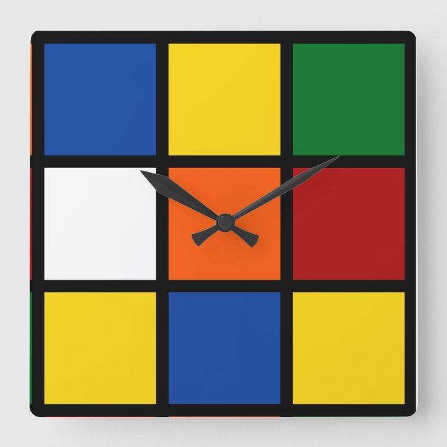 Horloge Carrée Montre carrée à motif cubique (Recto)