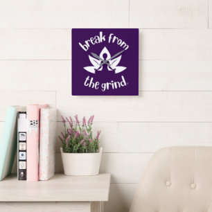 Horloge Carrée Montre Lotus Yoga (Blanc)