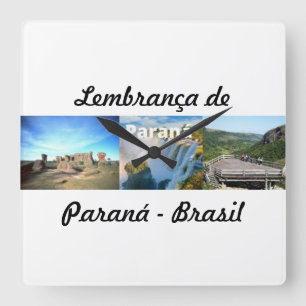 Horloge Carrée Montre souvenir du Paraná Brésil