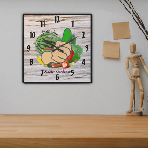Horloge Carrée Montrez-moi le pouce Maître Gardener personnalisé