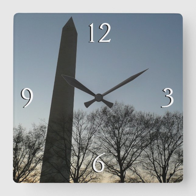 Horloge Carrée Monument de Washington dans le paysage d'hiver II (Recto)
