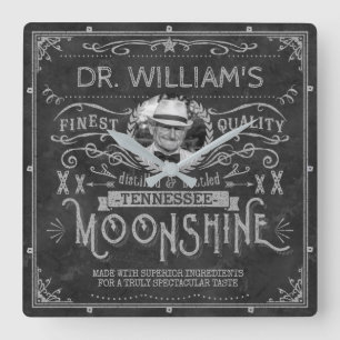 Horloge Carrée Moonshine Vintage Hillbilly
