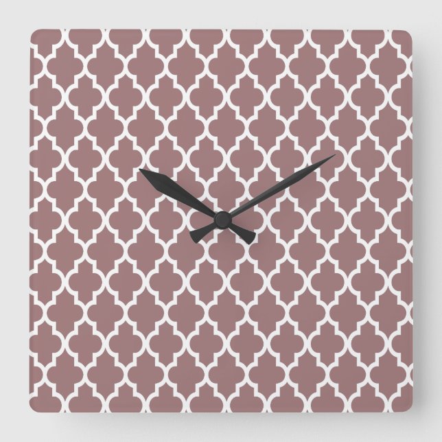 Horloge Carrée Moroccan Lattice Pattern (Recto)
