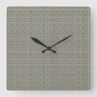 Horloge Carrée Moroccan Zellige Pattern Ornate Wall Clock