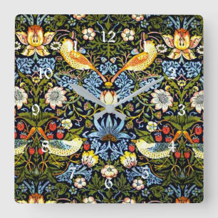 Horloge Carrée Morris - Strawberry Thief,