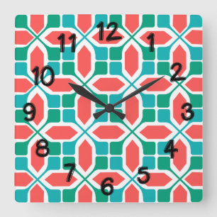 Horloge Carrée Mosaïque Art déco